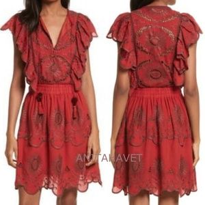 Sea Red Ruffle Sleeveless Casual Dress Size 4